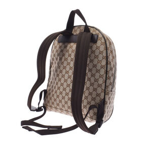 Gucci Black GG Beige Daypack Tan Backpack Canvas